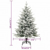 vidaXL Umelý vianočný stromček s LED, sadou gúľ a snehom 120cm PVC+PE - Zelená - 257255-273576