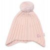 Detská zimná čiapka s brmbolcom Smile, Baby Nellys - púdrovo ružová, veľ. 48-54 cm Baby Nellys