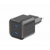 Swissten Sieťový Adaptér GaN 2x USB-C 20W Power Delivery Čierny 22070510