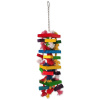 Hračka BIRD JEWEL závesná farebná - s povrazmi a drievkami 54 cm
