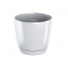 PROSPERPLAST Kvetináč COUBI ROUND P s miskou biely 13,5cm