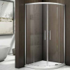 AQUATREND Quick 334 90x90 zaoblený sprchový kút s dvomi posuvnými dverami s 6 mm hrubým vodoodpudivým bezpečnostným sklom, chrómované prvky, výška 190 cm