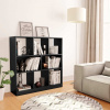 zahrada-XL Knižnica, čierna 97,5x29,5x100 cm, kompozitné drevo 800172