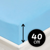 Jersey napínacie prestieradlo na extra vysoký matrac JR-017 Azúrovo modré 140 x 200 - výška 40 cm