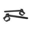 ACCOSSATO Aluminium-forged clip-ons ACCOSSATO CP003 with metal clamp composed of 2 half-rings 10 degrees inclination, black