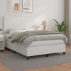 Box spring postel s matrací bílá 140x200 cm umělá kůže Bílá 3142726