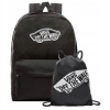 Single -Chamber School Batch Vans White, Black 22 L + Batoh Vans lavičky Biela, čierna, čierna (Vans Realm Black Batch Set + Onyx Bag)
