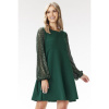 Áčkové zelené šaty s flitrovanými rukávmi, A662 XL
