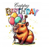 CUKROVÁ TLAČ Jedlý obrázok na tortu KAPYBARA CAPYBARA + POSTAVY TEXT 9