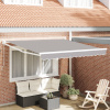 zahrada-XL Manuálna vysúvacia markíza Svetlo sivá 350x250 cm, vidaXL Markízová náhrada látky pre rám 3,5x2,5 m Svetlo sivá 3330383