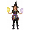 KOSTÝM MALEJ ČARODEJNICE, ČARODEJNICA S PRUŽKAMI A BODKAMI, HALLOWEENSKY KOSTÝM, VEĽKOSŤ 146