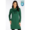 Litex Dámske mikinové šaty 7F117 láhvově zelená L