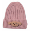 Detská zimná čiapka Bear, Baby Nellys - púdrovo ružová, veľ. 48-54 cm