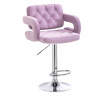 LuxuryForm DESIGN Barová stolička ADRIA VELUR na striebornom tanieri - levanduľa