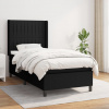 vidaXL Boxspring posteľ s matracom čierna 100x200 cm látka - Čierna - 19208-160787
