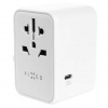 Cestovný adaptér FIXED pre EU, UK a USA/AUS, s 3xUSB-C a 2xUSB výstupom, GaN, PD 65W (FIXCT65-3C2A-WH) biely