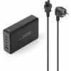 Hama GaN 240W PD/QC 4x USB-C, 1x USB-A čierna