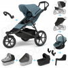 Set 10v1 Thule Urban Glide 3 Mid blue s magnetickou sponou + madlo + vanička Black + pláštenky a moskytiéry Thule + Autosedačka Thule Maple Mid blue s ISOFIX základňou Thule Alfi a adaptéry