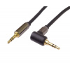 PremiumCord HQ stíněný kabel stereo Jack 3.5mm - Jack 3.5mm zahnutý 90° 1,5m kjqmm015-90