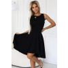 575-1 Exceptional dress with a longer back part - BLACK čierna S NUMOCO 5903938284175