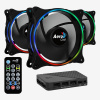 Aerocool Eclipse 12 Pro 12CM ARGB FANS x 3 | H66F HUB x 1 | REMOTE CONTROL x 1 ACF3-EL10217.12