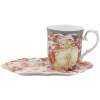 Home Elements porcelánový hrnček 360 ml, s podtáckou, Mucha Zima