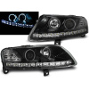Audi A6 04-08 - predné čierna svetlá s LED svietením a CCFL ANGEL EYES