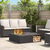 vidaXL Ohnisko s úložným priestorom na polená Čierne 100x100x30 cm Oceľ 859000