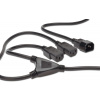 PremiumCord Kabel síťový 230V, Y-kabel prodlužovací M-2x F kpsy