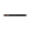 NAPÁJACIA LIŠTA RACK 19 10A 10X IEC C13 2 m LANBERG C14 ČIERNA (PDU-10I-0200-IEC-BK)