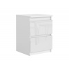 MebLocker nočný stolík s 2 zásuvkami Nočný stolík biely matný s 2 zásuvkami, moderný nočný stolík, odkladací stolík, komoda do spálne, obývačky (biely lesk)