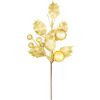 Vetvička MagicHome Vianoce, cezmína, zlatá, 24 cm