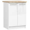 Ak furniture Kuchynská skrinka Olivia S 60 cm 2D biela/biely lesk/dub sonoma