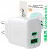GREEN CELL Greencell PowerSource Duo30 30W 1xUSB-C 1xUSB-A PD 3.0 QC 4.0+ sieťová nabíjačka biela
