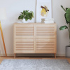vidaXL Lamelové dvierka na skrinku 4 ks 39,5x59,4 cm, borovicový masív - Hnedá - 129594-75619