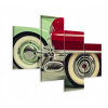 Obrázok 4 Čiastočne Retro Cars 3D 80x50 Kolesá (Obrázok 4 Čiastočne Retro Cars 3D 80x50 Kolesá)
