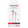 SWISSTEN DATOVÝ KABEL TEXTILE II USB / LIGHTNING 1,5 M RŮŽOVÝ
