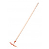 Motyka s násadou 100 cm Rosteto - srdcová 2 hroty - oranžová