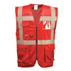 PORTWEST IONA HI-VIS EXECUTIVE F476 / Vesta s reflexnými pruhmi - červená XXL