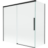 Mexen Rox, 2-krídlová posuvná vaňová zástena 160 + 70 x 150 cm, 8mm číre sklo, čierny matný profil, 8C9-160-070-70-00