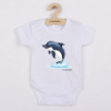 Detské body s potlačou New Baby Dolphin - krátky rukáv Biela 62 (3-6m)