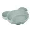 Silikónový delený tanier s prísavkou Canpol babies Medvedík zelený