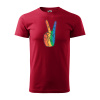 Sablio Tričko s potlačou Love & Peace - červené 2XL