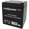 multipower MPC5-12 117740 olovený akumulátor 12 V 5 Ah olovený so skleneným rúnom (š x v x h) 90 x 107 x 70 mm plochý konektor 6,35 mm odolné proti viacerým; 117740