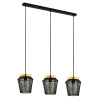 EGLO Závesná lampa Escandidos čierna/zlatá 3-plameňová - 99807