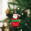 Vianočná dekorácia - Mikuláš - závesná - plast - 7,5 x 5 cm