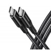 AXAGON BUCM-CM20AB, HQ kabel USB- typ C USB- typ C, 2m, USB 2.0, PD 60W 3A, ALU, opletený, čiern