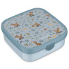 MEPAL CAMPUS 900 ml - desiatový bento box pre deti s vložkou a vidličkou, bez BPA, motív Forest Friends, tyrkysový