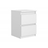 MebLocker nočný stolík s 2 zásuvkami Nočný stolík biely matný s 2 zásuvkami, moderný nočný stolík, odkladací stolík, komoda do spálne, obývačky (biela)