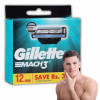 Náboje do žiletiek Gillette Mach3 12 ks. (Gillette Mach3 žiletky Náhradné čepieľky ORIGINÁL 12 ks)